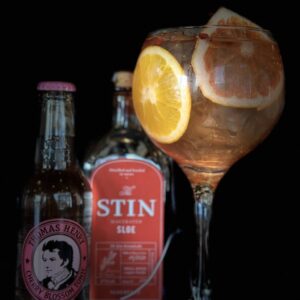 The Stin Sloe Gin + Thomas Henry Cherry Blossom Tonic